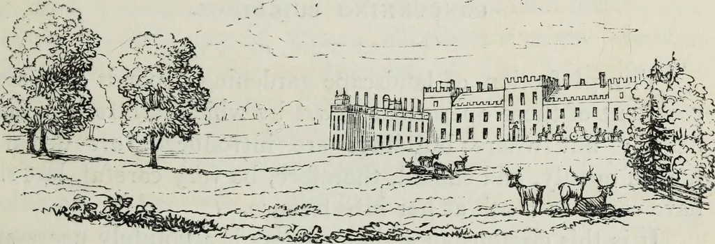 An illustration from The landscape gardening and landscape architecture of the late Humphry Repton, esq., being his entire works on these subjects : ...with historical and scientific introduction, a systematic analysis, a biographical notice, notes, and copious alphabetical index, 1840, leaf 92