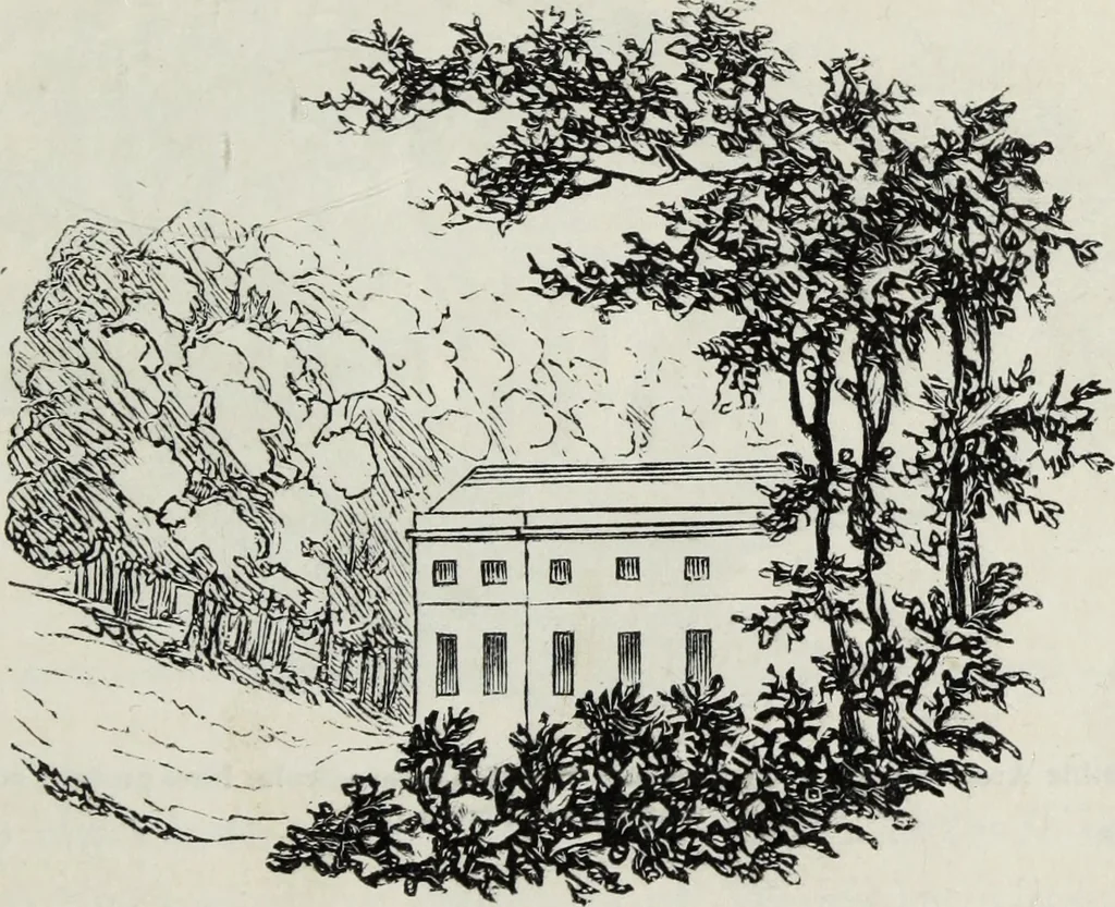 An illustration from The landscape gardening and landscape architecture of the late Humphry Repton, esq., being his entire works on these subjects : ...with historical and scientific introduction, a systematic analysis, a biographical notice, notes, and copious alphabetical index, 1840, leaf 98