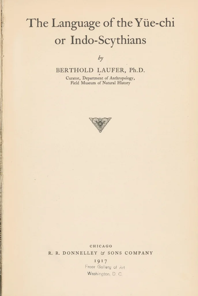 An illustration from The language of the Yüe-chi or Indo-Scythians, 1917, leaf 9