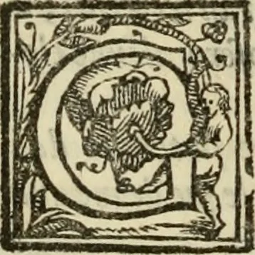An illustration from La nobilta di Milano, diuisa in sei libri. Nel primo, si narra di tvtti i santi, e beati, di patria milanesi. Co'l numero, e nome de' corpi santi, e reliquie notabili, chiese, monasterij, hospitali, e case pie, che sono nella città, e diocesi di Milano. Nel secondo, si descriuono tutti i papi, cardinali, arciuescoui, vescoui, e prelati graduati milanesi. Nel terzo, si ragiona di tutti i letterati, e componitori milanesi, in qualunque sorte de studij. Nel quarto, si tratta di tutti i rè, imperatori, & huomini valenti, famosi nella militia dell'istessa patria. Con le guerre fatte da milanesi, con altre città. Nel quinto, si fauella de' pittori, scultori, architteti, miniatori, & altri virtuosi, in diuerse sorti di virtù, milanesi. Nel sesto, leggesi le grandezze de' milanesi, la nobiltà di molte casate, le fertilità de' campi, l'anticaglie, e quei c'hanno dominato questa città, et altre cose degne da sapersi, 1595, leaf 189