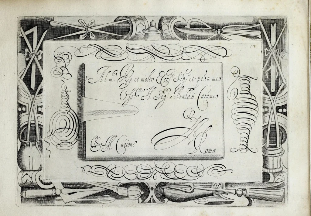 An illustration from Lanotomia delle cancellaresche corsiue, & altre maniere di lettere, 1588, leaf 47