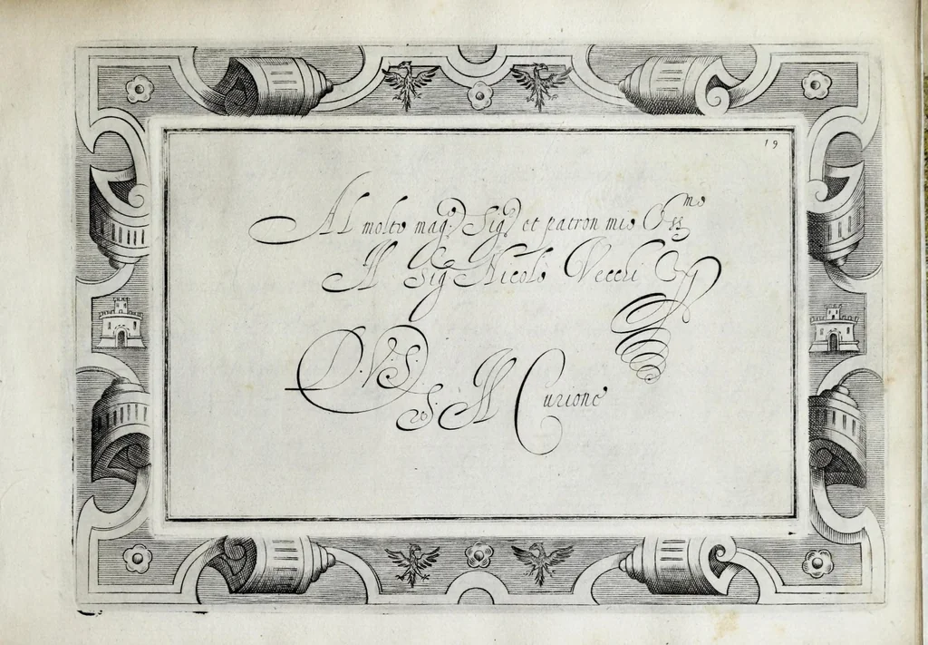 An illustration from Lanotomia delle cancellaresche corsiue, & altre maniere di lettere, 1588, leaf 51