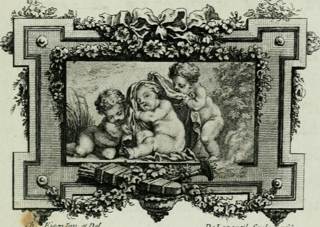 An illustration from La nouvelle Zélis au bain, poeme en six chants, 1768, leaf 44
