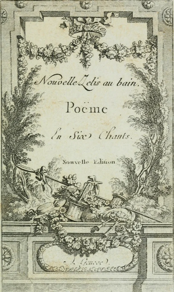 An illustration from La nouvelle Zélis au bain, poeme en six chants, 1768, leaf 6