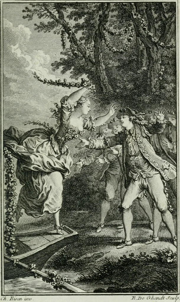 An illustration from La nouvelle Zélis au bain, poeme en six chants, 1768, leaf 66