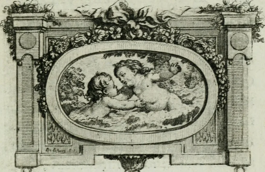 An illustration from La nouvelle Zélis au bain, poeme en six chants, 1768, leaf 80