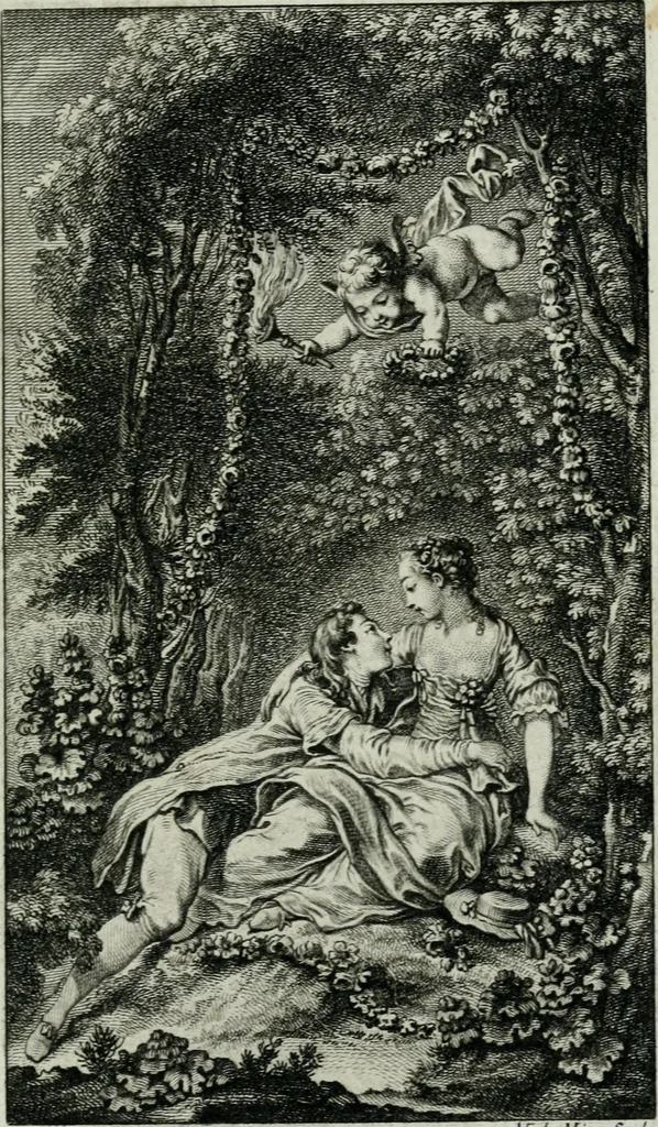 An illustration from La nouvelle Zélis au bain, poeme en six chants, 1768, leaf 88
