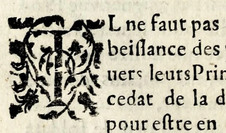 An illustration from L'antimariana ou, Réfutation des propositions de Mariana. : Pour monstrer que la vie des princes souuerains doit estre inuiolable aux subiects & à la republique, tant en general qu'en particulier, & qu'il n'est loisible de se reuolter contr'eux ou attenter à leur personne, sous pretexte de tyrannie ou autre que ce soit. A la fin sont les deliberations de la Sorbonne, & l'arrest de la Cour de Parlement., 1610, leaf 42