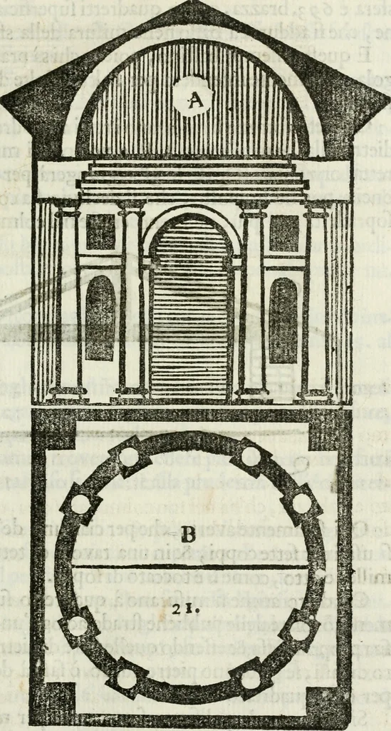 An illustration from La nuova architettura civile, e militare, 1717, leaf 186