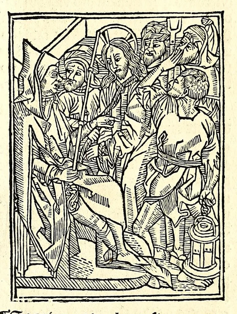 An illustration from Comiença la passion del eterno principe Ihesu [Christo] : en roma[n]çe., leaf 19