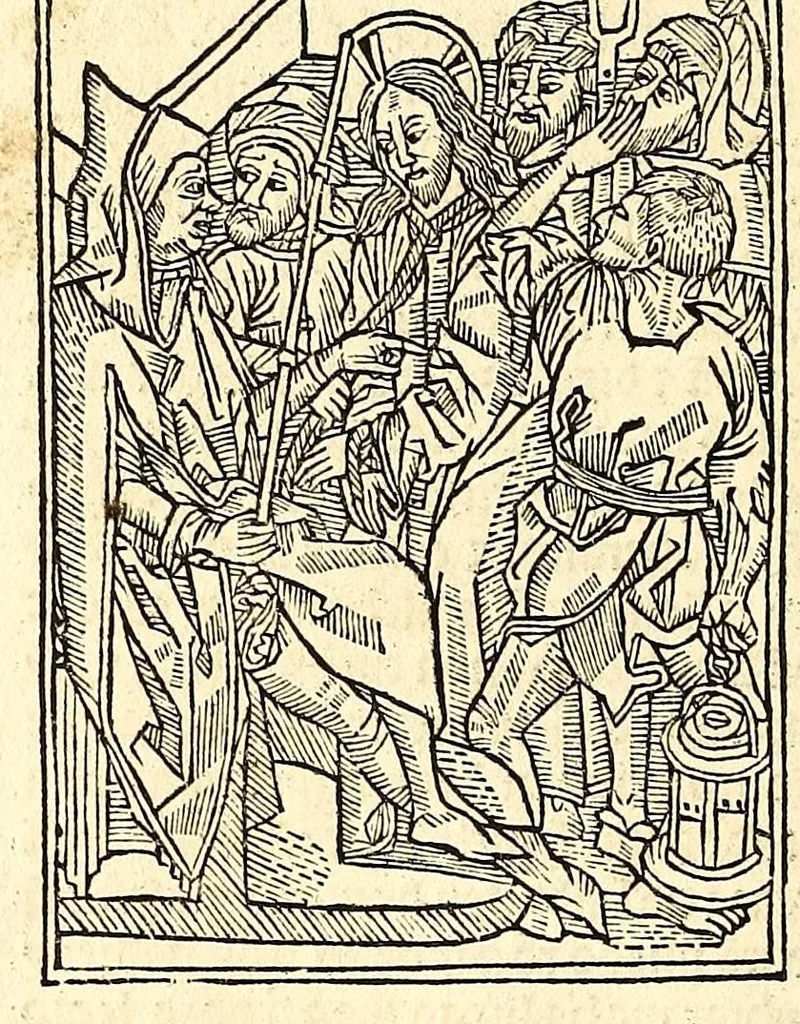 An illustration from Comiença la passion del eterno principe Ihesu [Christo] : en roma[n]çe., leaf 20