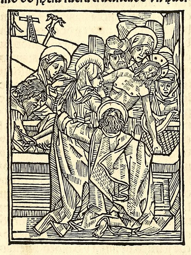An illustration from Comiença la passion del eterno principe Ihesu [Christo] : en roma[n]çe., leaf 28