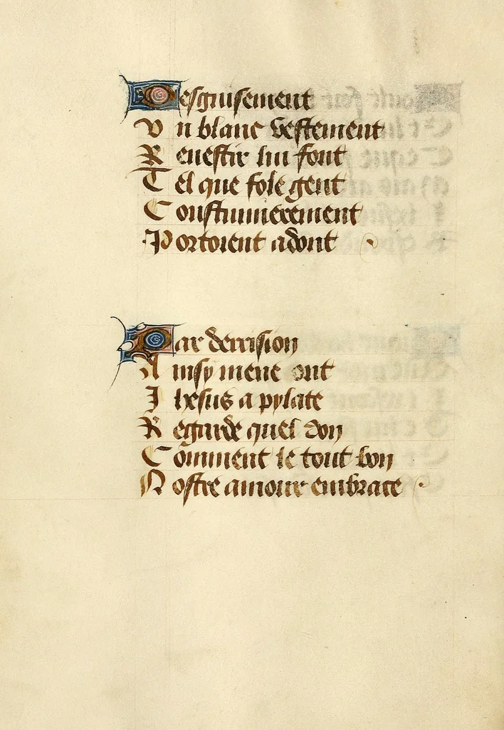 An illustration from Hours of the Passion : in verse, leaf 22