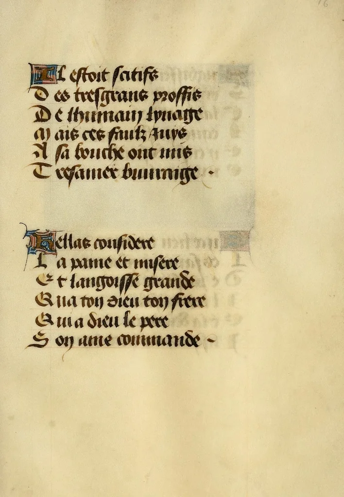 An illustration from Hours of the Passion : in verse, leaf 33