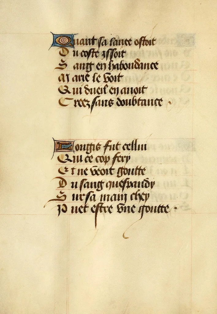 An illustration from Hours of the Passion : in verse, leaf 38