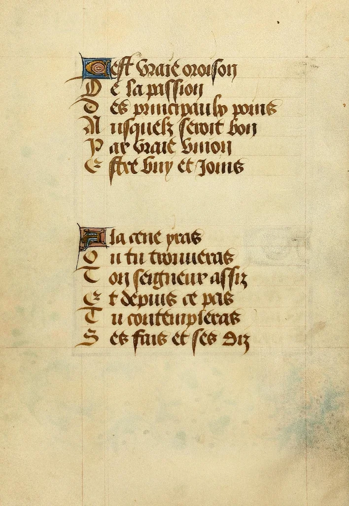 An illustration from Hours of the Passion : in verse, leaf 4