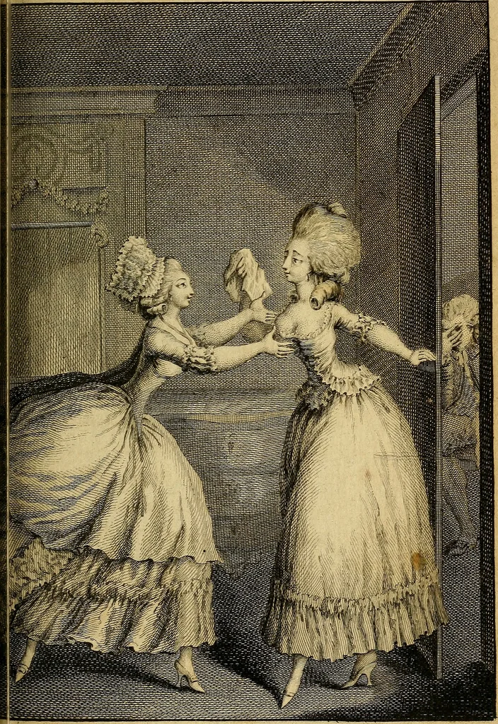 An illustration from La paysane pervertie, ou Les dangers de la ville : histoire d'Ursule R**, sur d'Edmond, le paysan, mise-au-jour d'après les véritables lettres des personages ..., 1784, leaf 118