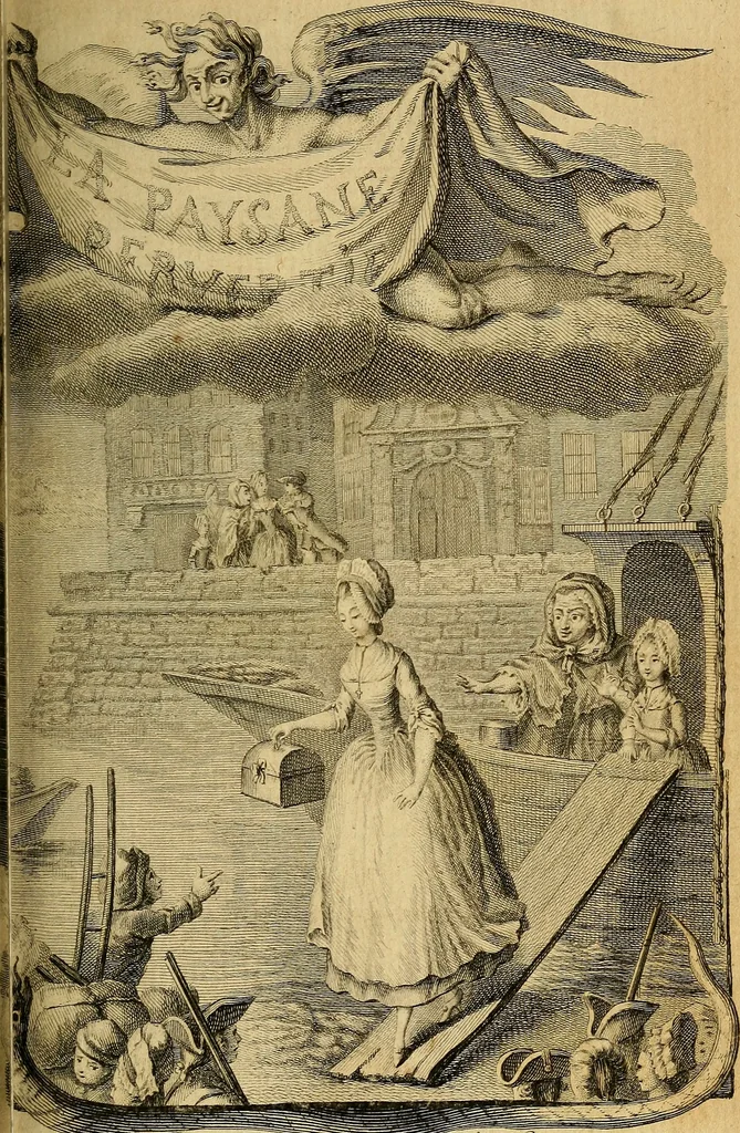 An illustration from La paysane pervertie, ou Les dangers de la ville : histoire d'Ursule R**, sur d'Edmond, le paysan, mise-au-jour d'après les véritables lettres des personages ..., 1784, leaf 124