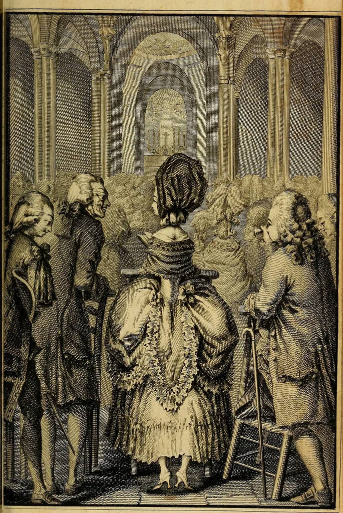 An illustration from La paysane pervertie, ou Les dangers de la ville : histoire d'Ursule R**, sur d'Edmond, le paysan, mise-au-jour d'après les véritables lettres des personages ..., 1784, leaf 238