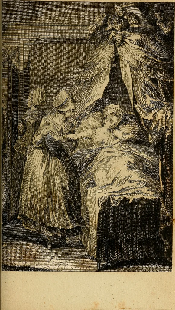 An illustration from La paysane pervertie, ou Les dangers de la ville : histoire d'Ursule R**, sur d'Edmond, le paysan, mise-au-jour d'après les véritables lettres des personages ..., 1784, leaf 36
