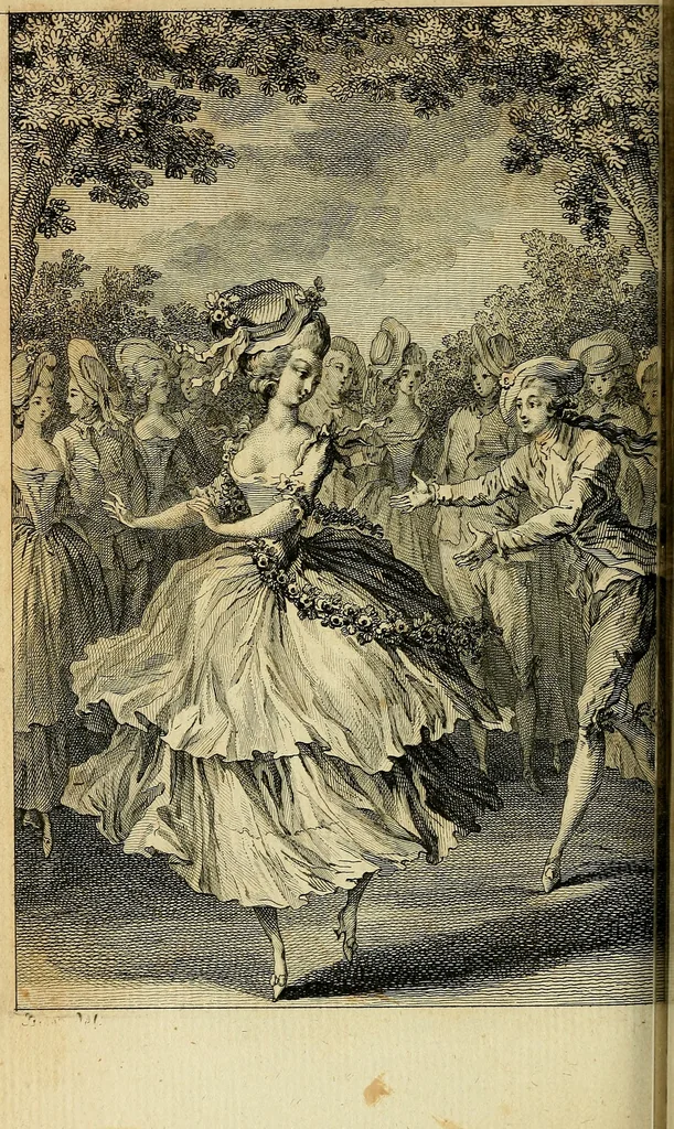 An illustration from La paysane pervertie, ou Les dangers de la ville : histoire d'Ursule R**, sur d'Edmond, le paysan, mise-au-jour d'après les véritables lettres des personages ..., 1784, leaf 117