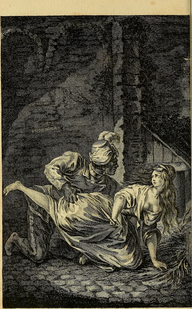 An illustration from La paysane pervertie, ou Les dangers de la ville : histoire d'Ursule R**, sur d'Edmond, le paysan, mise-au-jour d'après les véritables lettres des personages ..., 1784, leaf 19