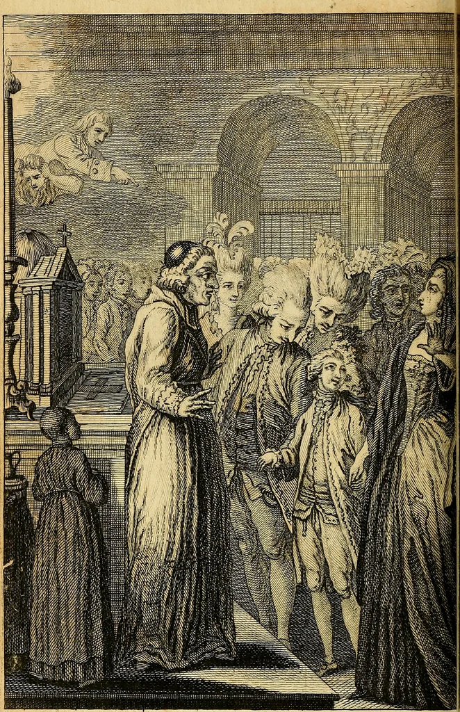 An illustration from La paysane pervertie, ou Les dangers de la ville : histoire d'Ursule R**, sur d'Edmond, le paysan, mise-au-jour d'après les véritables lettres des personages ..., 1784, leaf 241