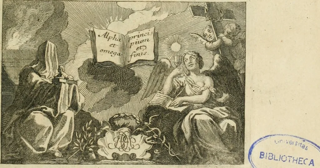 An illustration from La Perpétuité de la foy de l'Eglise catholique touchant l'Eucharistie, déffendue contre les livres du Sieur Claude, ministre de Charenton, 1670, leaf 4