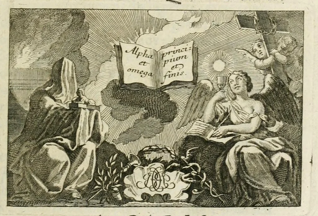 An illustration from La Perpétuité de la foy de l'Eglise catholique touchant l'Eucharistie, déffendue contre les livres du Sieur Claude, ministre de Charenton, 1670, leaf 5