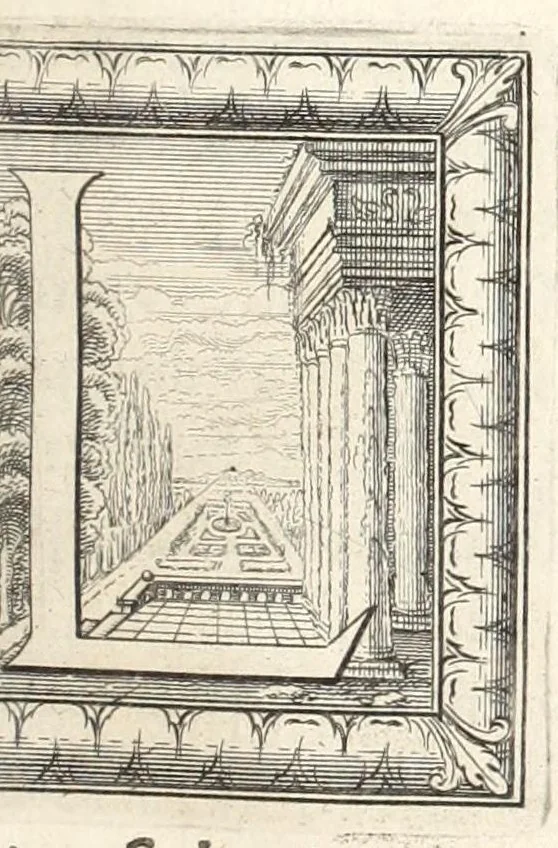 An illustration from La perspectiue pratique : necessaire a tous peintres, graueurs, sculpteurs, architectes, orfeures, brodeurs, tapissiers, et autres qui se meslent de desseigner, 1647, leaf 103