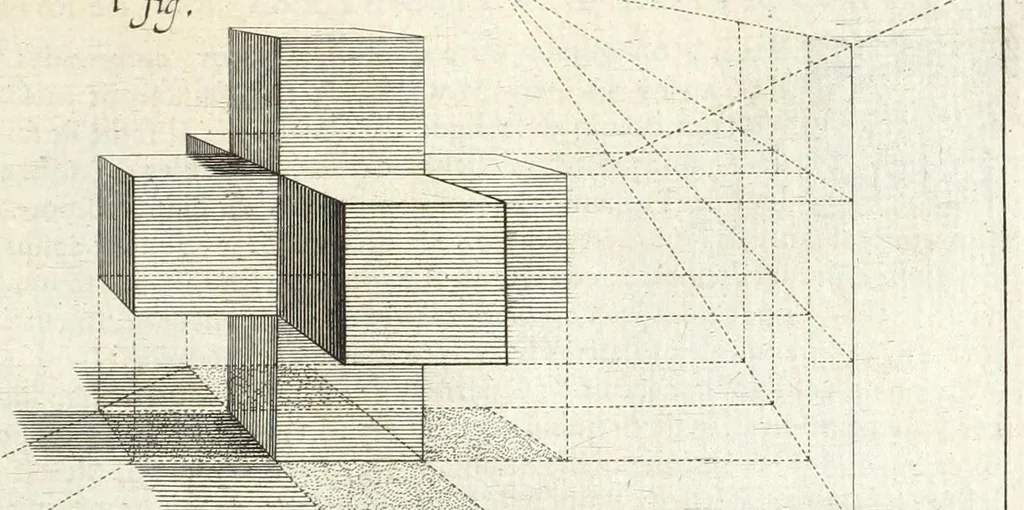 An illustration from La perspectiue pratique : necessaire a tous peintres, graueurs, sculpteurs, architectes, orfeures, brodeurs, tapissiers, et autres qui se meslent de desseigner, 1647, leaf 169