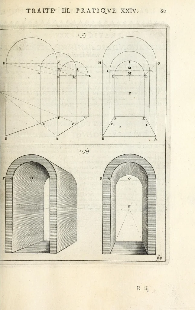 An illustration from La perspectiue pratique : necessaire a tous peintres, graueurs, sculpteurs, architectes, orfeures, brodeurs, tapissiers, et autres qui se meslent de desseigner, 1647, leaf 193