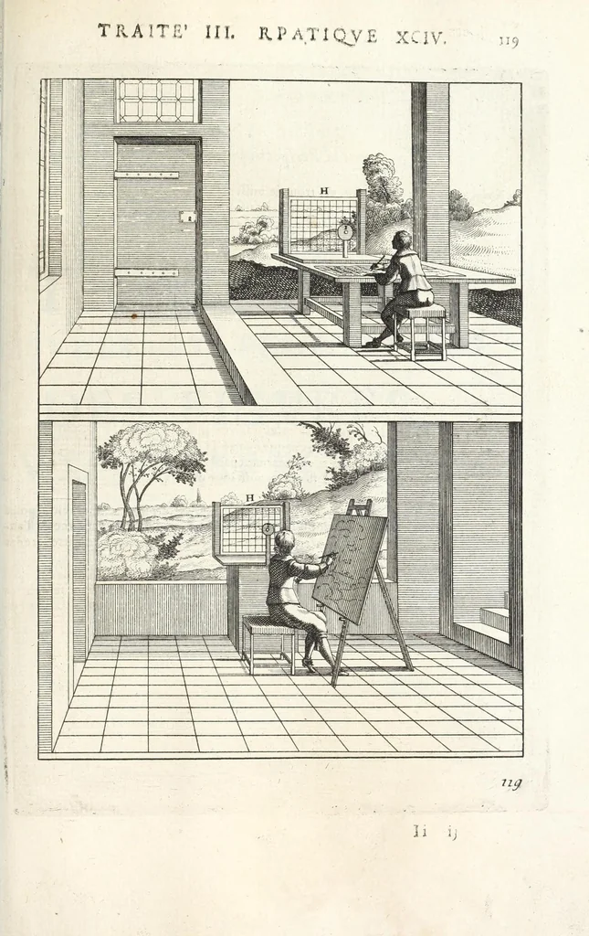 An illustration from La perspectiue pratique : necessaire a tous peintres, graueurs, sculpteurs, architectes, orfeures, brodeurs, tapissiers, et autres qui se meslent de desseigner, 1647, leaf 311