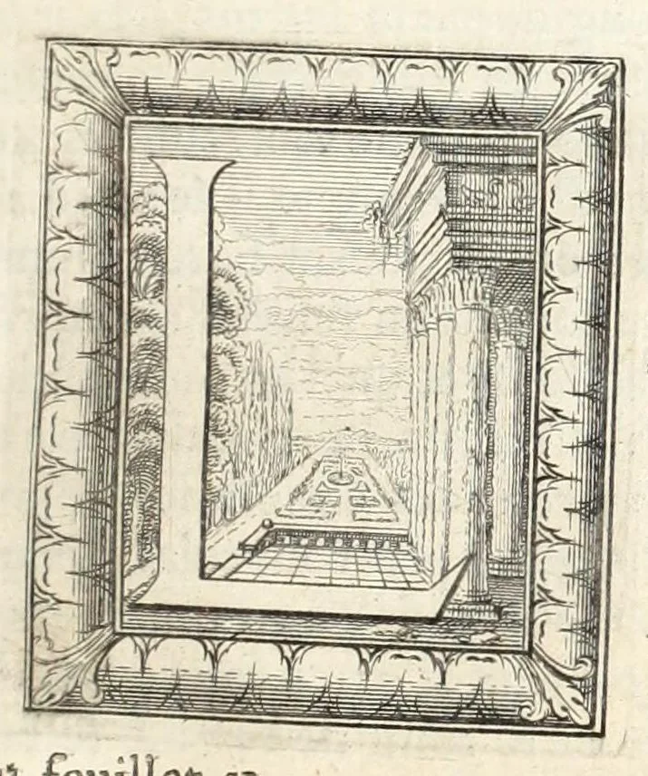 An illustration from La perspectiue pratique : necessaire a tous peintres, graueurs, sculpteurs, architectes, orfeures, brodeurs, tapissiers, et autres qui se meslent de desseigner, 1647, leaf 49