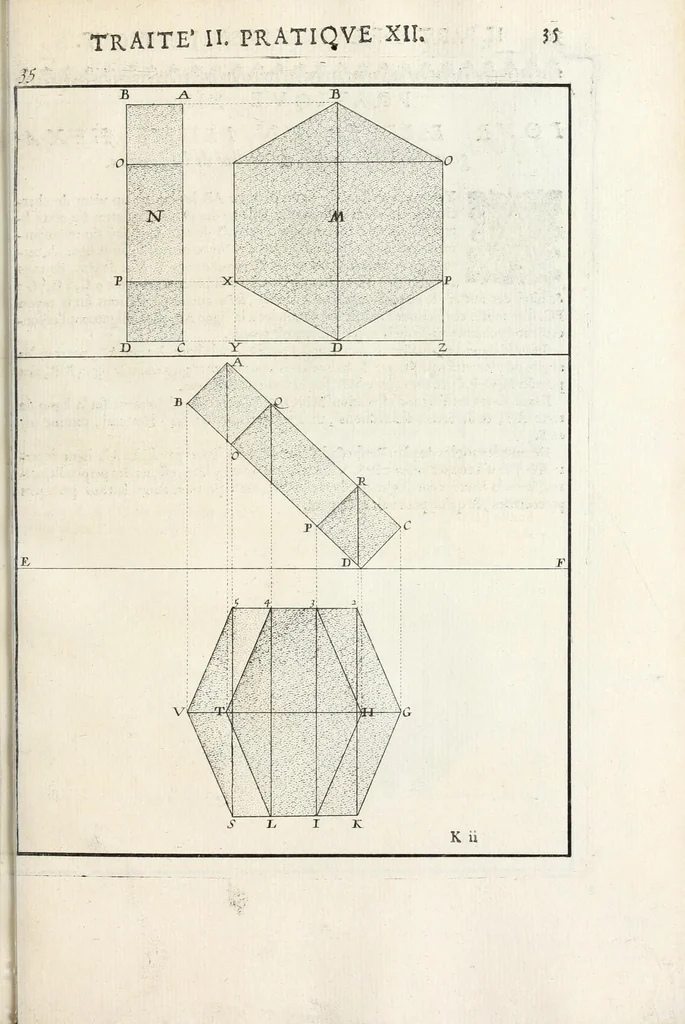 An illustration from La perspectiue pratique : necessaire a tous peintres, graueurs, sculpteurs, architectes, orfeures, brodeurs, tapissiers, et autres qui se meslent de desseigner, 1647, leaf 105