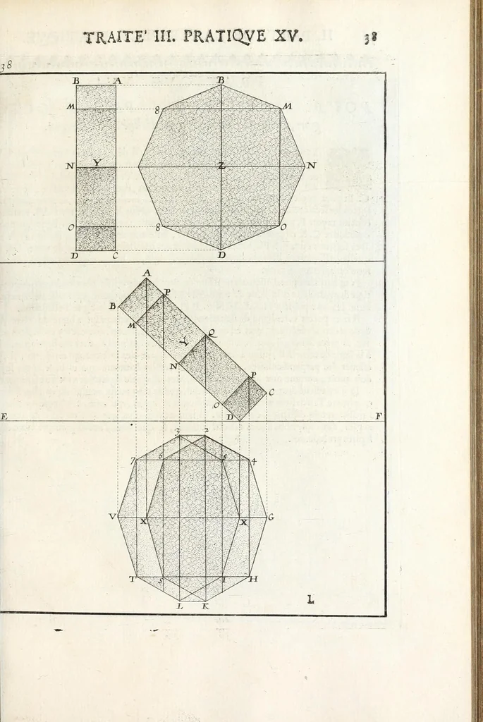 An illustration from La perspectiue pratique : necessaire a tous peintres, graueurs, sculpteurs, architectes, orfeures, brodeurs, tapissiers, et autres qui se meslent de desseigner, 1647, leaf 111