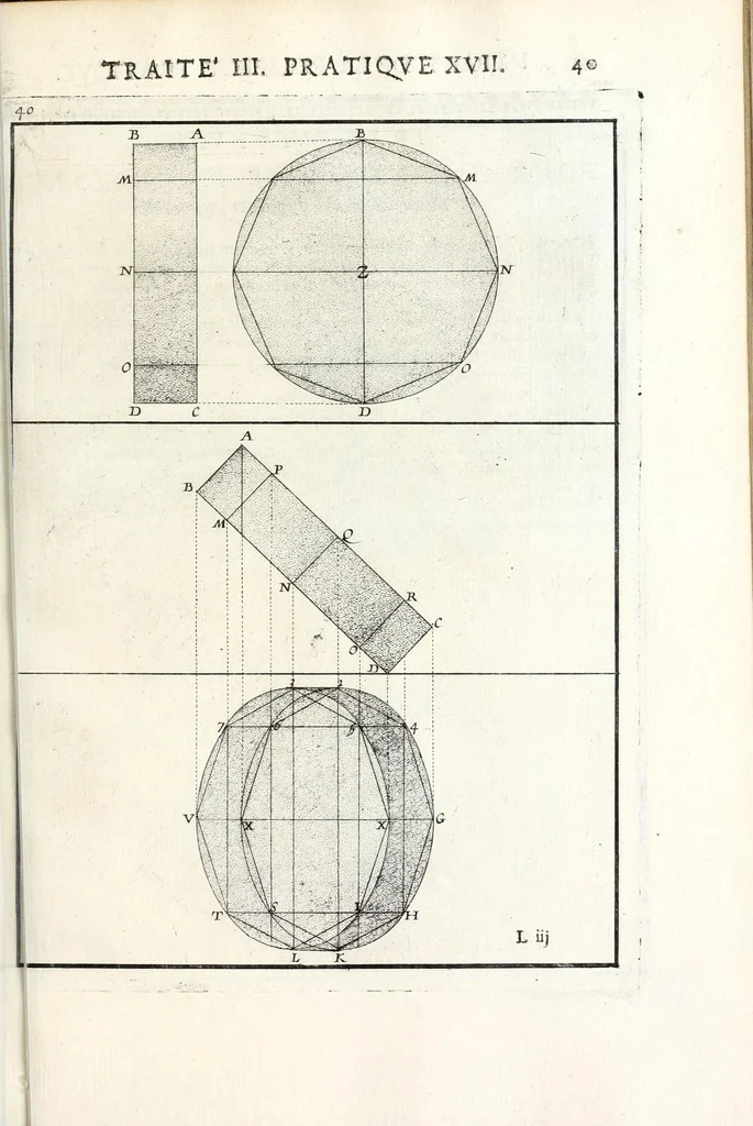 An illustration from La perspectiue pratique : necessaire a tous peintres, graueurs, sculpteurs, architectes, orfeures, brodeurs, tapissiers, et autres qui se meslent de desseigner, 1647, leaf 115