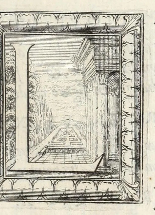 An illustration from La perspectiue pratique : necessaire a tous peintres, graueurs, sculpteurs, architectes, orfeures, brodeurs, tapissiers, et autres qui se meslent de desseigner, 1647, leaf 21