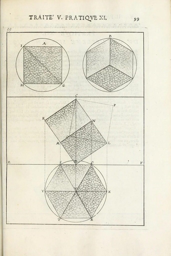 An illustration from La perspectiue pratique : necessaire a tous peintres, graueurs, sculpteurs, architectes, orfeures, brodeurs, tapissiers, et autres qui se meslent de desseigner, 1647, leaf 237