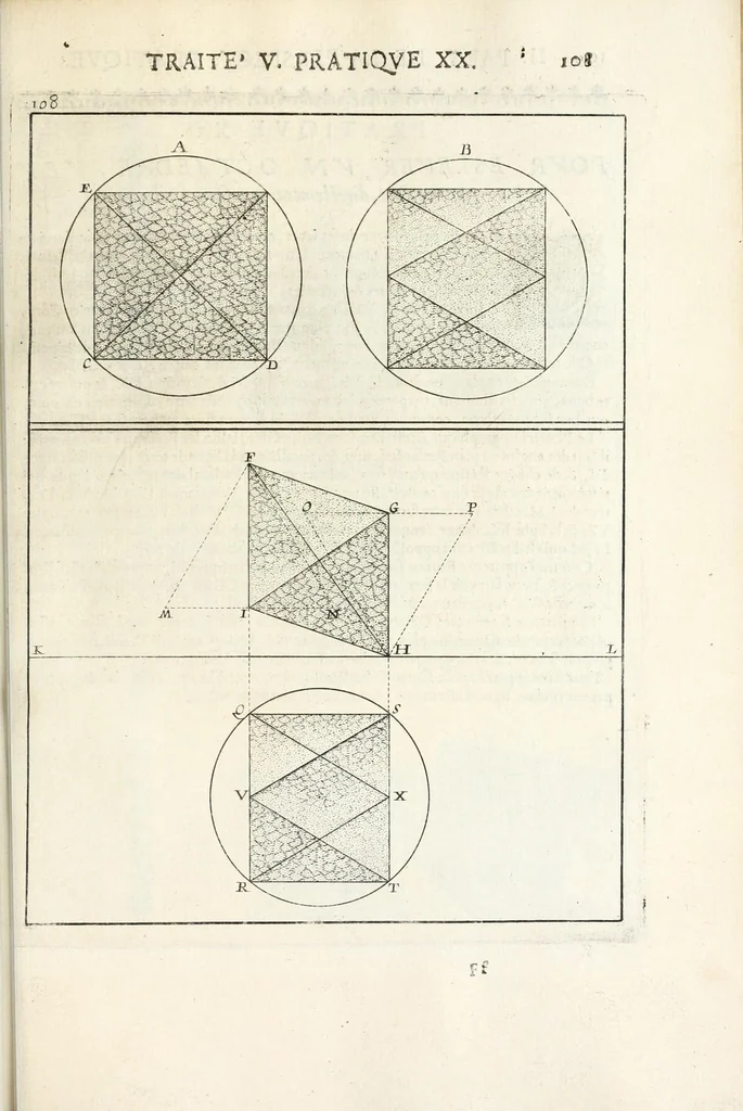 An illustration from La perspectiue pratique : necessaire a tous peintres, graueurs, sculpteurs, architectes, orfeures, brodeurs, tapissiers, et autres qui se meslent de desseigner, 1647, leaf 255