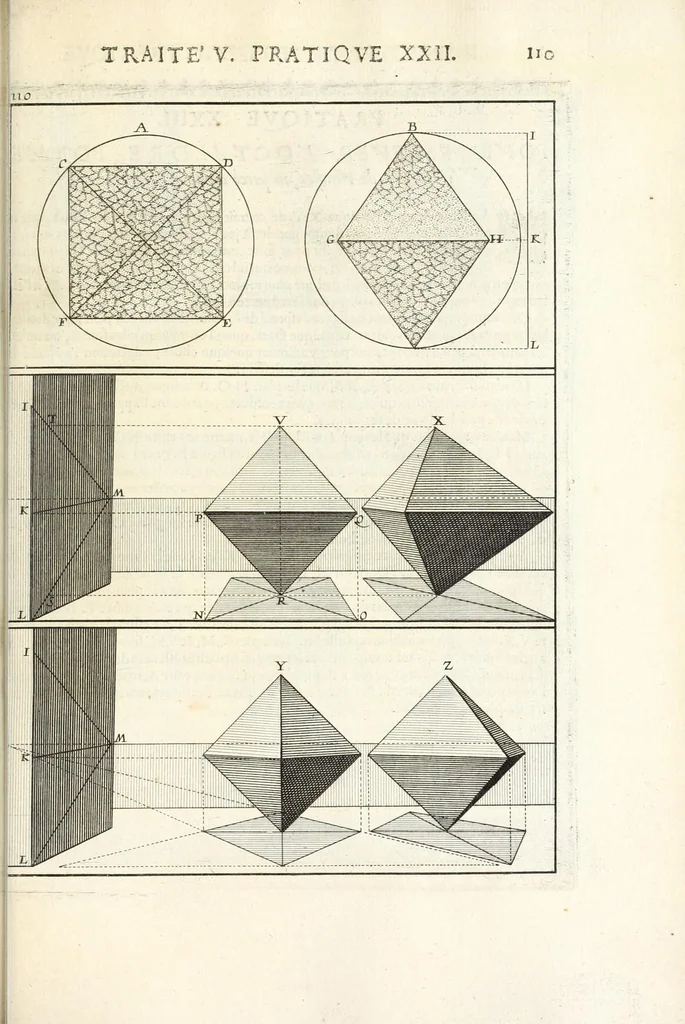An illustration from La perspectiue pratique : necessaire a tous peintres, graueurs, sculpteurs, architectes, orfeures, brodeurs, tapissiers, et autres qui se meslent de desseigner, 1647, leaf 259