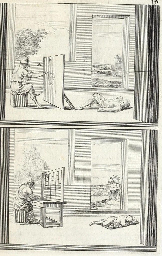 An illustration from La perspectiue pratique : necessaire a tous peintres, graueurs, sculpteurs, architectes, orfeures, brodeurs, tapissiers, et autres qui se meslent de desseigner, 1647, leaf 137