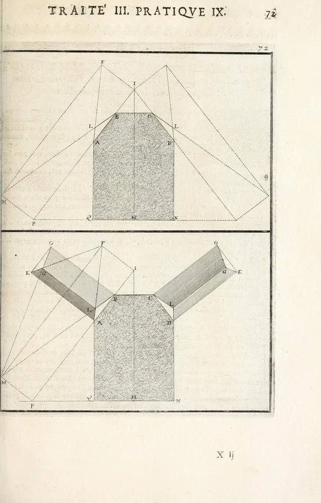 An illustration from La perspectiue pratique : necessaire a tous peintres, graueurs, sculpteurs, architectes, orfeures, brodeurs, tapissiers, et autres qui se meslent de desseigner, 1647, leaf 207