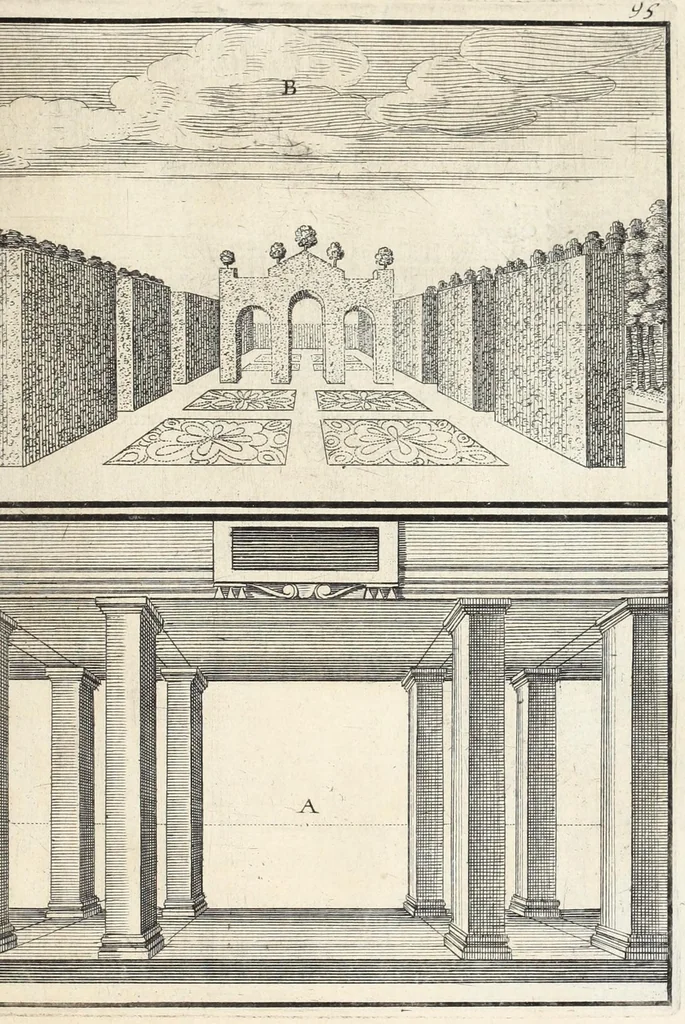 An illustration from La perspectiue pratique : necessaire a tous peintres, graueurs, sculpteurs, architectes, orfeures, brodeurs, tapissiers, et autres qui se meslent de desseigner, 1647, leaf 261