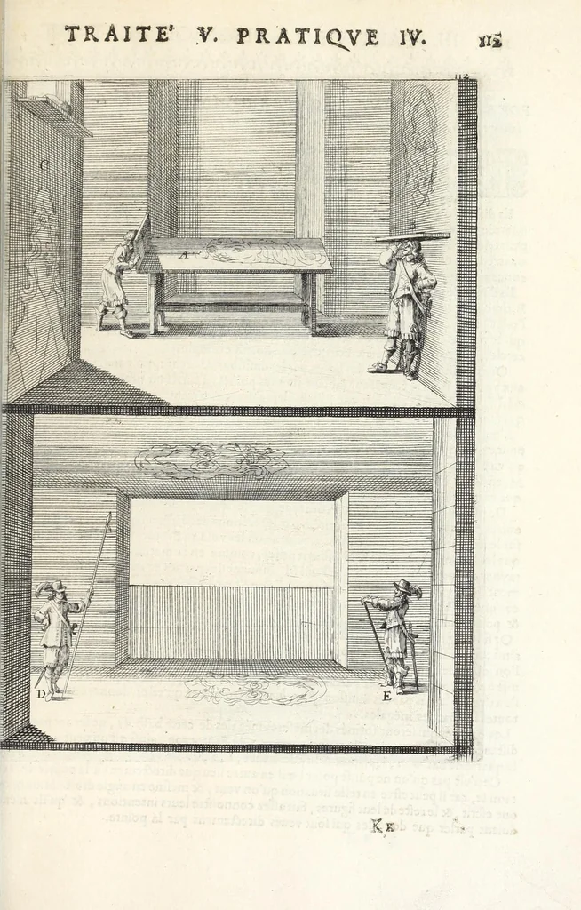 An illustration from La perspectiue pratique : necessaire a tous peintres, graueurs, sculpteurs, architectes, orfeures, brodeurs, tapissiers, et autres qui se meslent de desseigner, 1647, leaf 301
