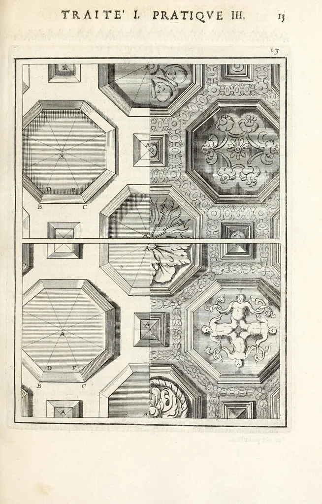 An illustration from La perspectiue pratique : necessaire a tous peintres, graueurs, sculpteurs, architectes, orfeures, brodeurs, tapissiers, et autres qui se meslent de desseigner, 1647, leaf 75