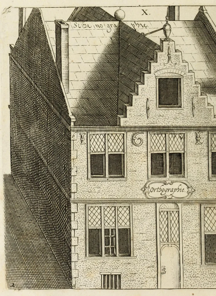 An illustration from La perspective, contenant tant la theorie que la practique et instruction fondamentale d'icelle : remise en volume plus commode qu'auparavant : avec un grand nombre de figures en taille douce, pour tant mieux faciliter et amplifier tout ce qui est de requis en ceste science, 1638, leaf 102