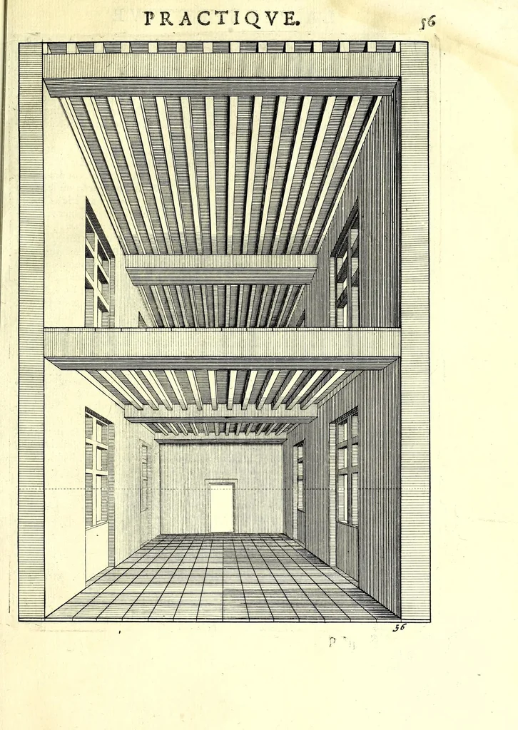 An illustration from La perspective practiqve : necessaire a tovs peintres, gravevrs, scvlptevrs, architectes, orfevres, brodevrs, tapissiers, & autres se seruans du dessein, 1642, leaf 143