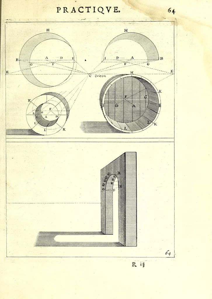 An illustration from La perspective practiqve : necessaire a tovs peintres, gravevrs, scvlptevrs, architectes, orfevres, brodevrs, tapissiers, & autres se seruans du dessein, 1642, leaf 159