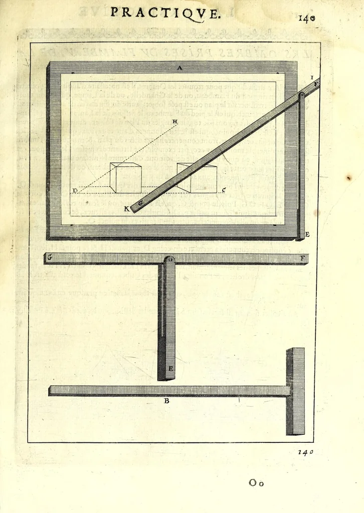 An illustration from La perspective practiqve : necessaire a tovs peintres, gravevrs, scvlptevrs, architectes, orfevres, brodevrs, tapissiers, & autres se seruans du dessein, 1642, leaf 315